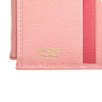 Prada Logo Bifold Wallet Compact Pink Leather — view 6