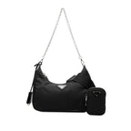 Prada Re Edition Chain 2-Way Shoulder Bag Black Nylon Leather — view 6