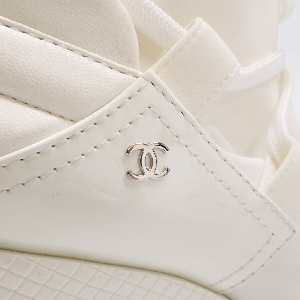 Chanel 19k CC Logo Lace Up Heels Short Boots — view 7
