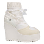 Chanel 19k CC Logo Lace Up Heels Short Boots — view 4