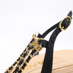Chanel CC Logo Ankle Strap Double Strand Chain Mules — view 7