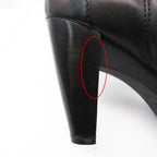 Fendi Boots Long High Heels Leather Side Zip Shoes Black — view 7