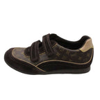 Louis Vuitton Sneakers Monogram Velcro Suede Contrast Brown
