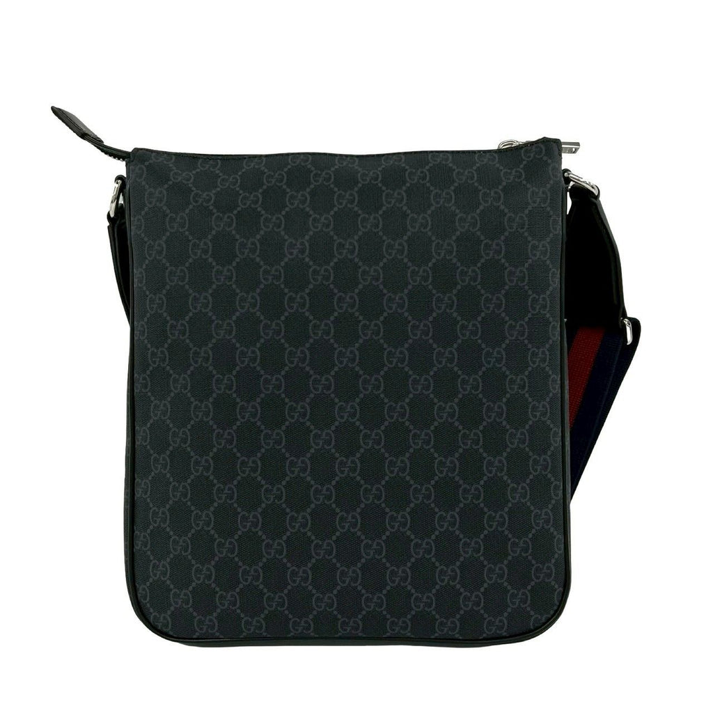 Gucci Sherry Line GG Supreme Logo Pattern Leather Shoulder Bag Tote Black Navy — view 3
