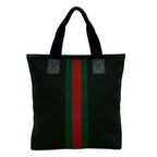 Gucci Sherry Line Logo Nylon Leather Tote Business Black — view 3
