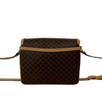 Celine Vintage Macadam Blason Trio Logo Pattern Leather Shoulder Bag Brown — view 3