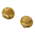 Chanel Logo Earrings Gold Plated Rhinestone
