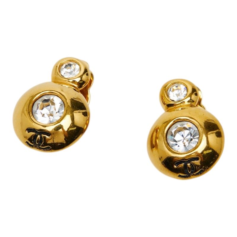 Chanel CC Logo Bijou Earrings Gold Plated