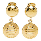 Celine Vintage Trio Macadam Earrings Gold Plated — view 2