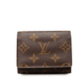Louis Vuitton Monogram Envelope Carte de Visite Card Case Brown Leather