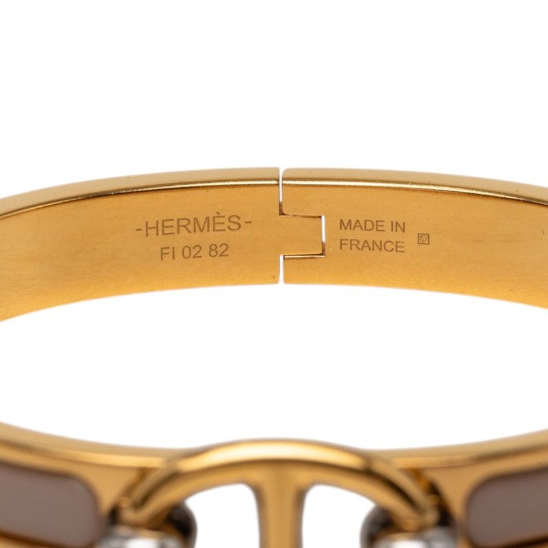 Hermes Mini Click Chaine D'ancre PM Bracelet Gold Brown Glace Gray Plated — view 5