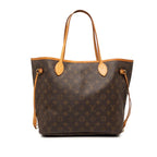 Louis Vuitton Monogram Neverfull MM Shoulder Bag Tote Brown Leather