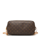 Louis Vuitton Monogram Neverfull MM Shoulder Bag Tote Brown Leather — view 3
