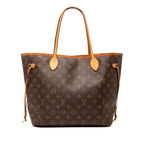 Louis Vuitton Monogram Neverfull MM Tote Brown Leather