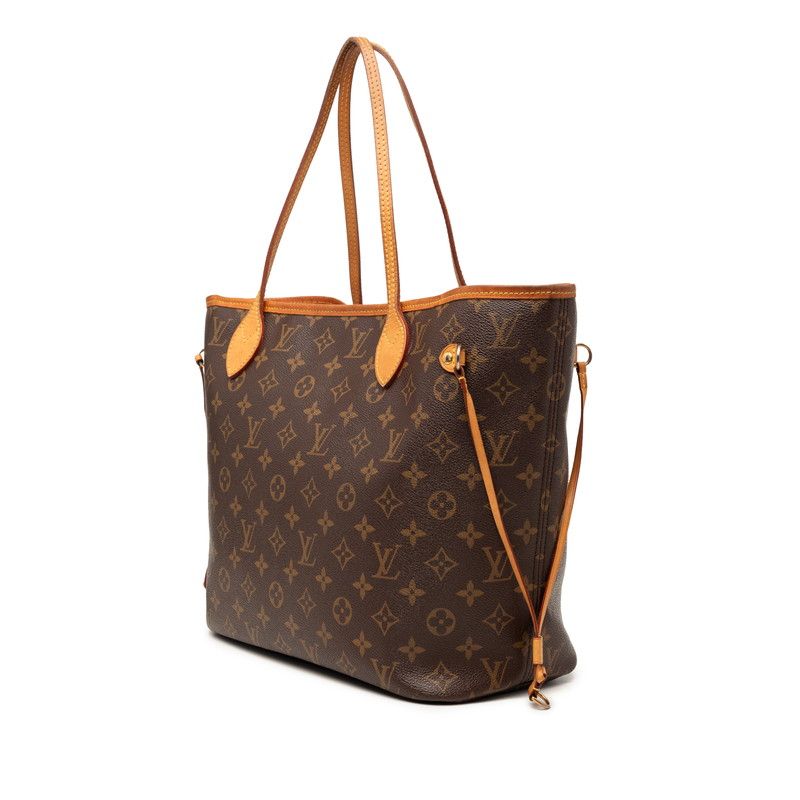 Louis Vuitton Monogram Neverfull MM Tote Brown Leather — view 2