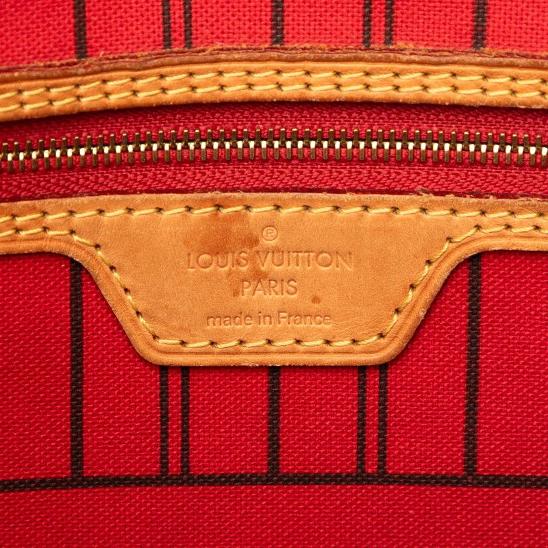 Louis Vuitton Monogram Neverfull MM Tote Brown Leather — view 5