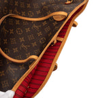 Louis Vuitton Monogram Neverfull MM Tote Brown Leather — view 4