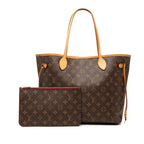 Louis Vuitton Monogram Neverfull MM Tote Brown Leather — view 8