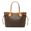 Louis Vuitton Monogram Neverfull PM Tote Brown Leather