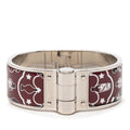 Hermes Charnier GM Enamel Bracelet Black Wine Red Silver Metal