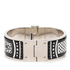 Hermes Charnier GM Enamel Bracelet Black Wine Red Silver Metal — view 3
