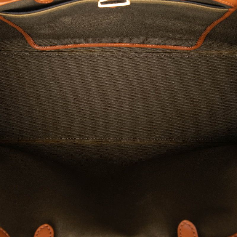 Fendi Zucca Tote Shoulder Bag 2-Way Green Brown Canvas Leather — view 4