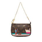 Louis Vuitton Monogram Mini Pochette Cruise Collection Pouch Case Brown Multi