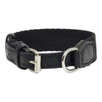 Hermes Kelly Dog Color Collar Black Leather Canvas