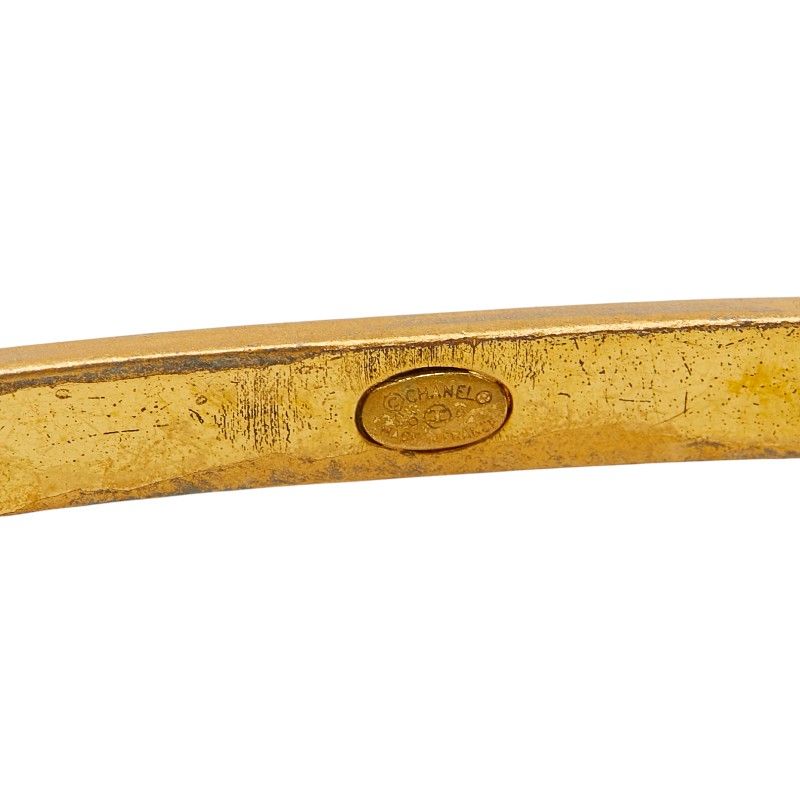 Chanel Logo Bracelet Gold Brown Plated Leather — view 5