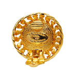 Chanel CC Logo Gripoix Earrings Gold Blue Plated — view 4