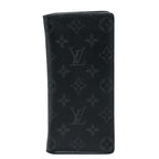 Louis Vuitton Monogram Eclipse Portefeuille Brazza Wallet Black Gray Leather