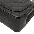 Chanel Mini Quilted 17 CC Logo Chain Shoulder Bag Pouch Pochette Black Silver — view 6