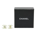 Chanel CC Logo Earrings Clear Green Gold Plastic Plated — view 5