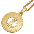 Saint Laurent Vintage YSL Logo Necklace Gold Plated