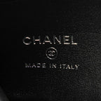 Chanel CC Logo Quilted Coin Case Compact Wallet L-shaped So Black Leather — view 5