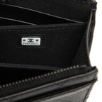 Chanel CC Logo Quilted Coin Case Compact Wallet L-shaped So Black Leather — view 6