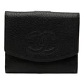 Chanel CC Logo Bifold Wallet Black Caviar Leather
