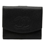 Chanel CC Logo Bifold Wallet Black Caviar Leather