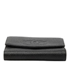 Chanel CC Logo Bifold Wallet Black Caviar Leather — view 3