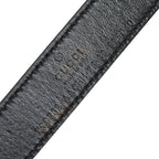 Gucci Double Buckle Slim Belt Black Gold Leather Plated — view 6