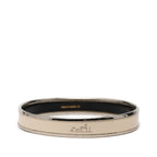 Hermes Enamel PM Bangle Silver Ivory Metal 1- Bracelet