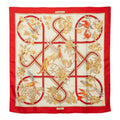 Hermes Carre 90 Caraibes Caribbean Bird Scarf Large Red Ivory Silk