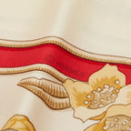 Hermes Carre 90 Caraibes Caribbean Bird Scarf Large Red Ivory Silk — view 5