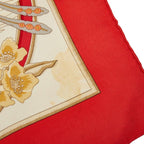 Hermes Carre 90 Caraibes Caribbean Bird Scarf Large Red Ivory Silk — view 4