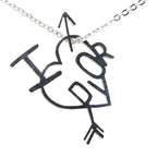 Dior I Love Dior Heart Arrow Necklace Silver Metal — view 3