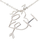 Dior I Love Dior Heart Arrow Necklace Silver Metal — view 2