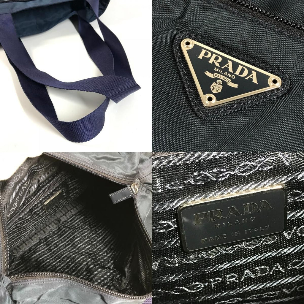 Prada Shoulder Bag Triangle Logo Nylon Navy — view 8