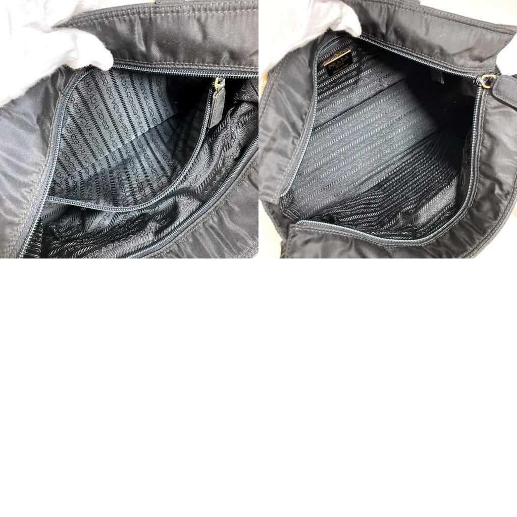 Prada Handbag Metal Handle Nylon Black — view 9