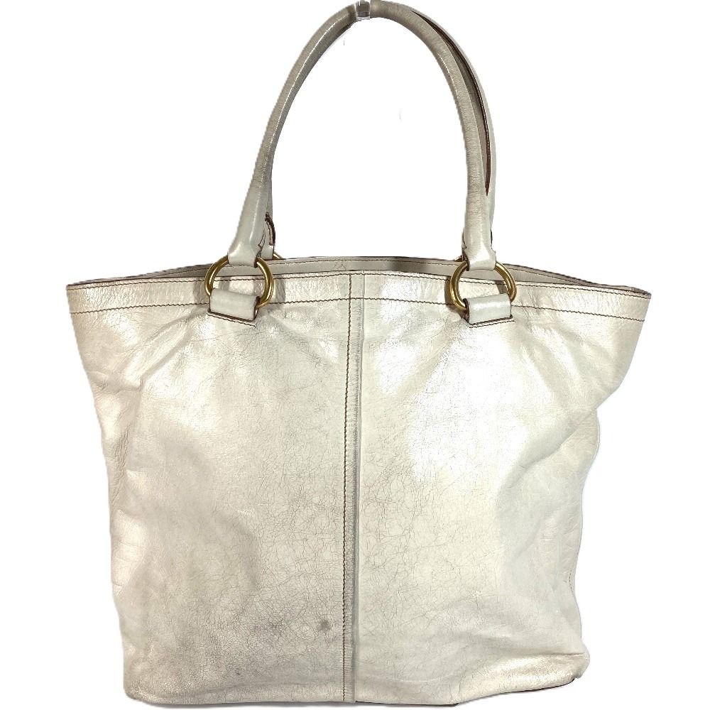 Prada Shoulder Bag Logo Leather Ivory — view 2