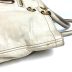 Prada Shoulder Bag Logo Leather Ivory — view 4